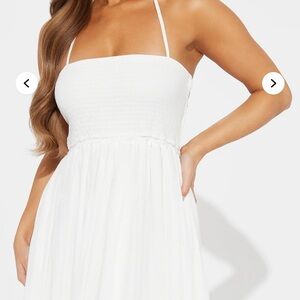 Fashion Nova White Halter Maxi Dress